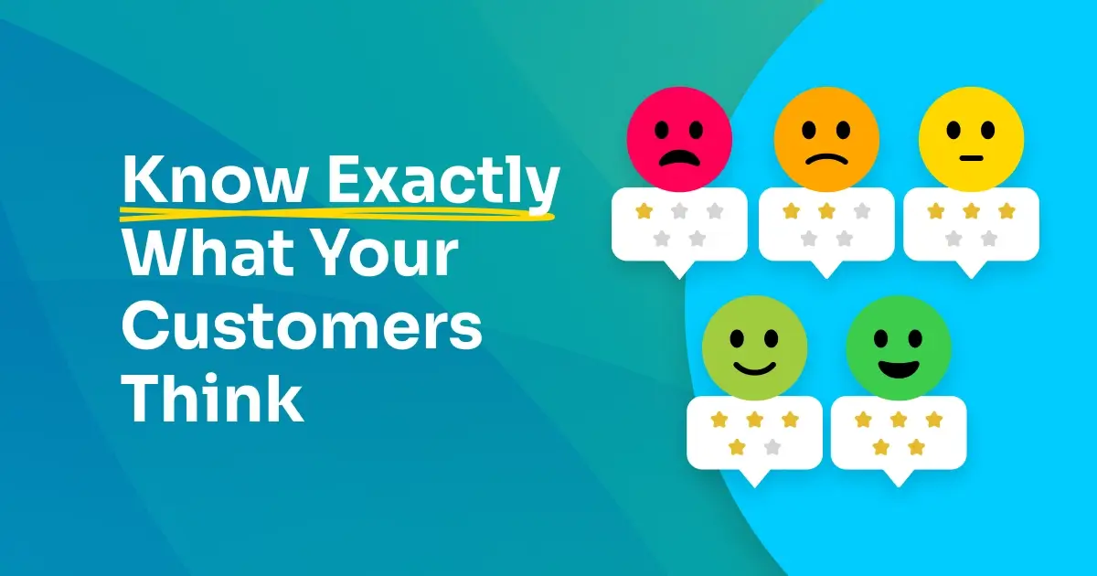 A customer satisfaction survey interface displaying ratings and experience analytics
